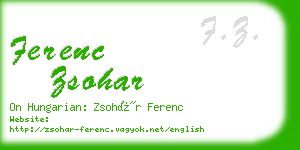 ferenc zsohar business card